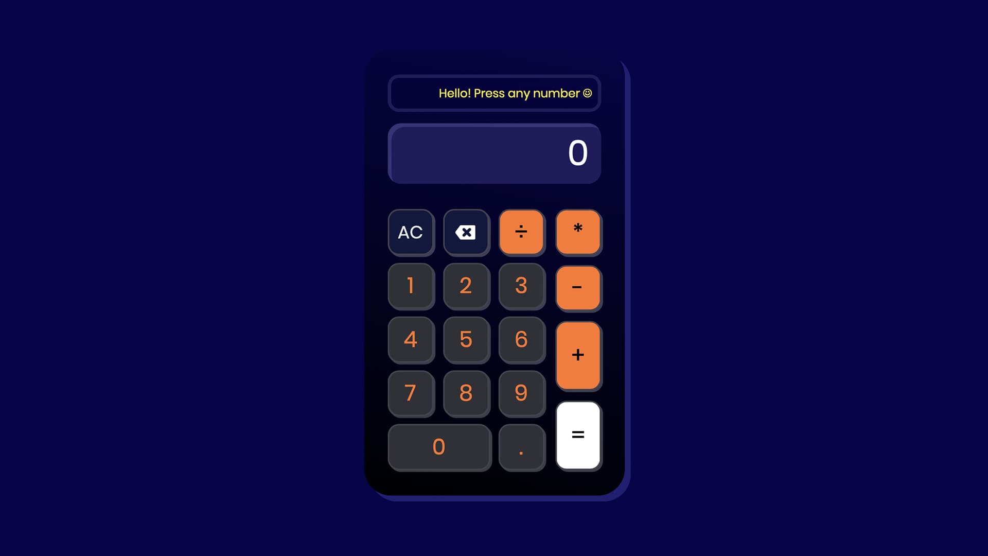 Screenshot of Calculator app interface