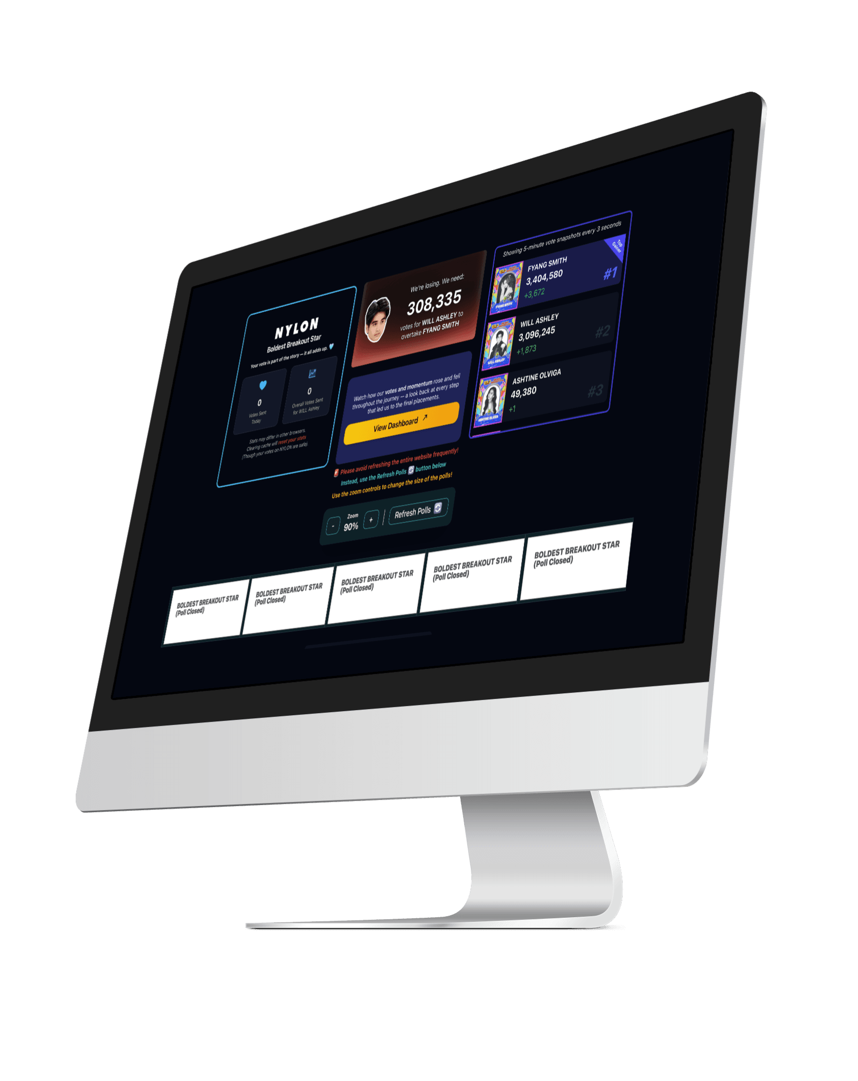 Mac mockup of the Vote Page project.